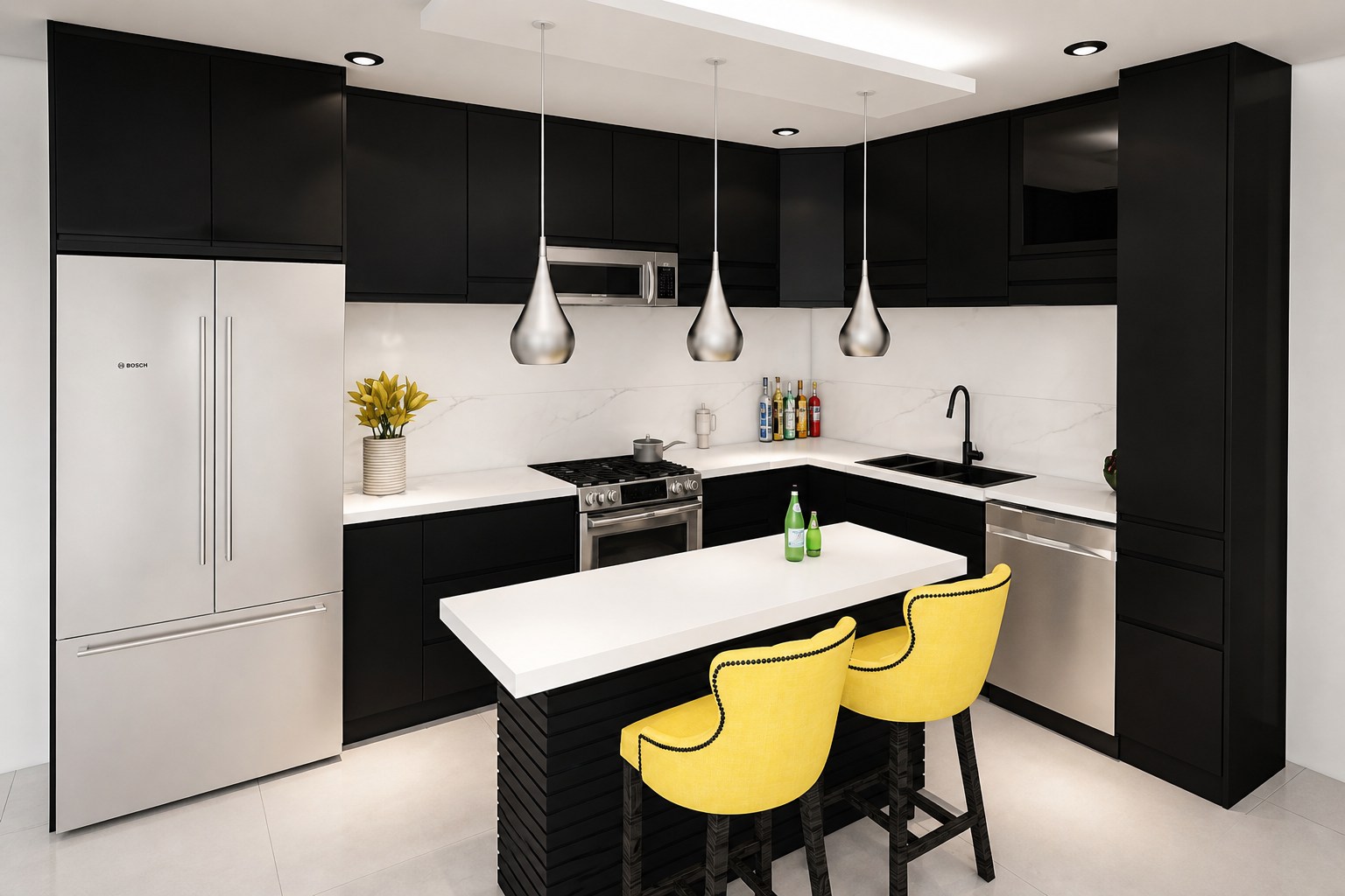 Matte black kitchen concept